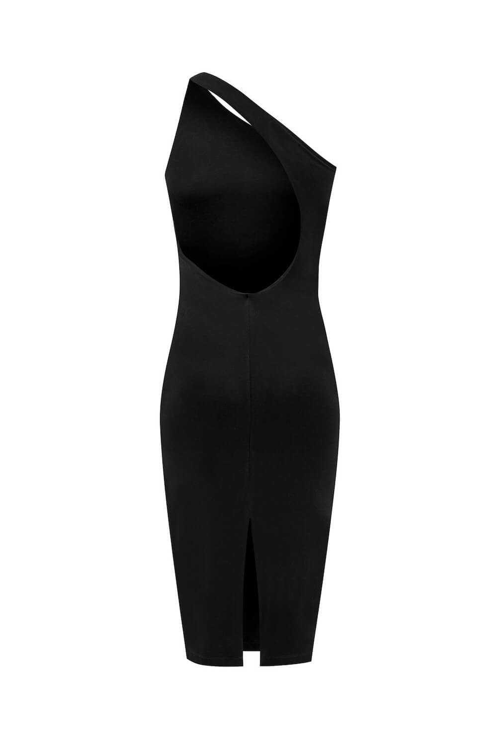 Sukienka z asymetrycznym wycięciem na plecach czarna