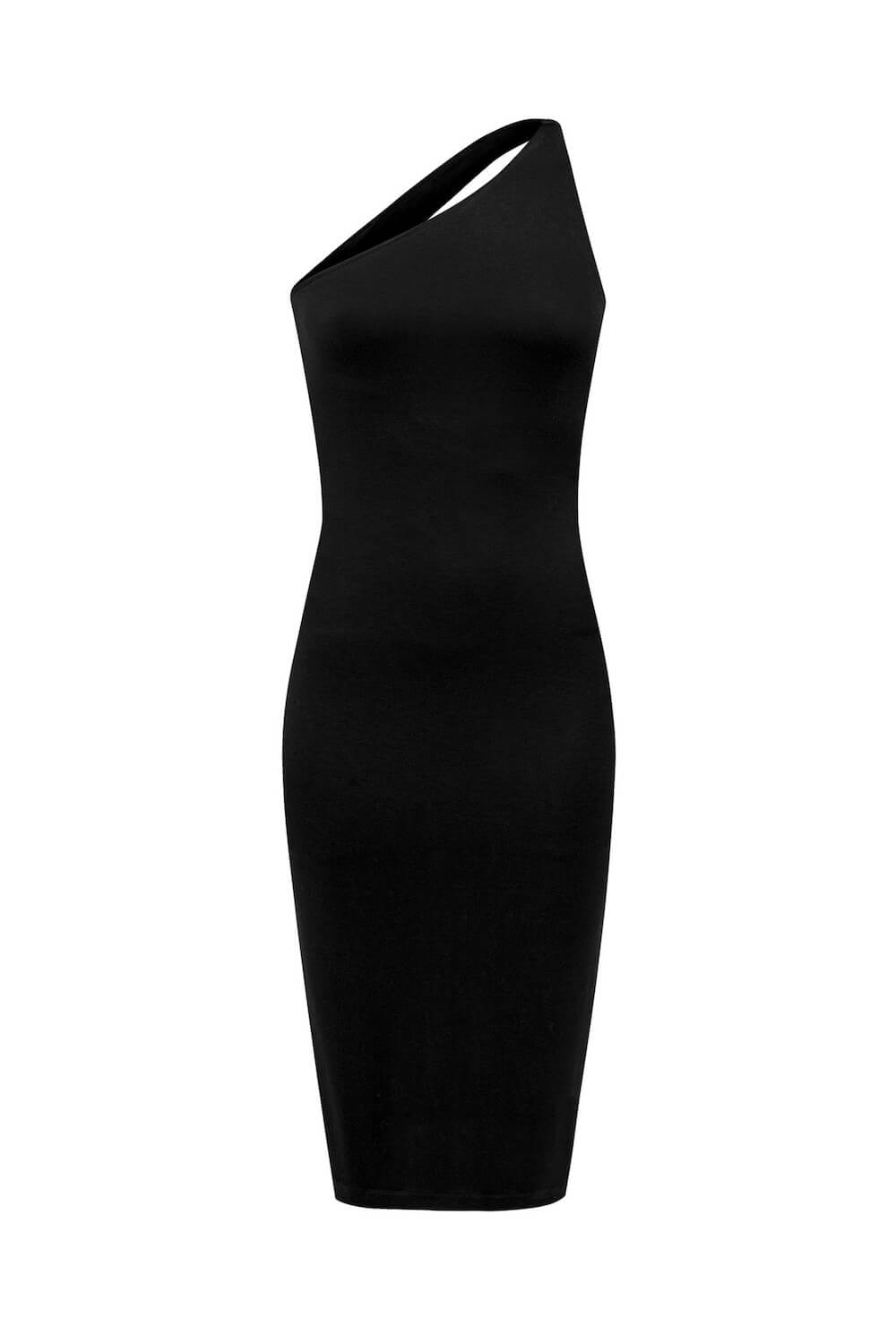 Sukienka z asymetrycznym wycięciem na plecach czarna