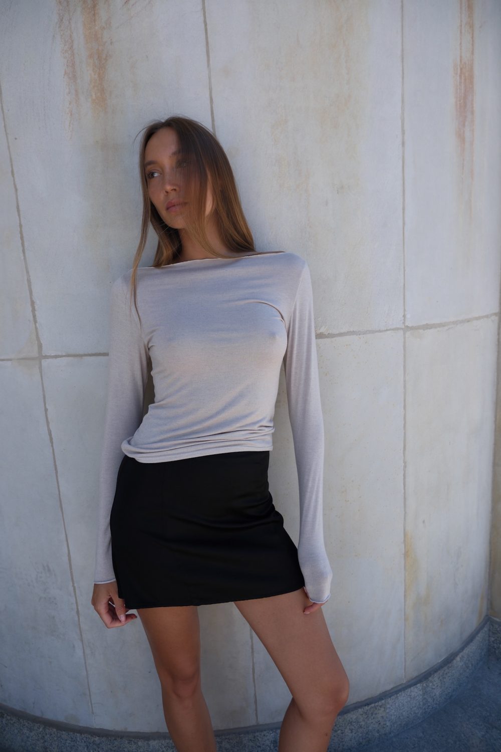Longsleeve mesh kaszmir taupe