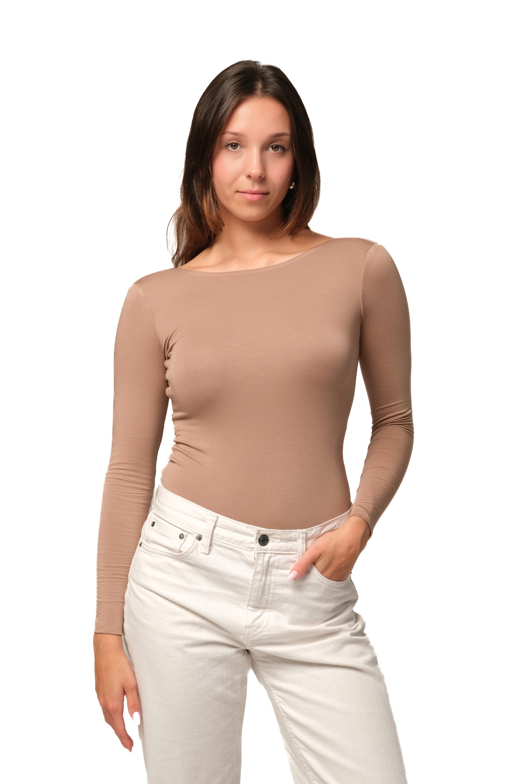 Body z V na plecach coffee