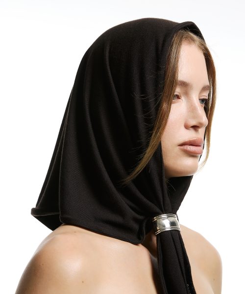 Chustka z domieszką kaszmiru dark brown duża