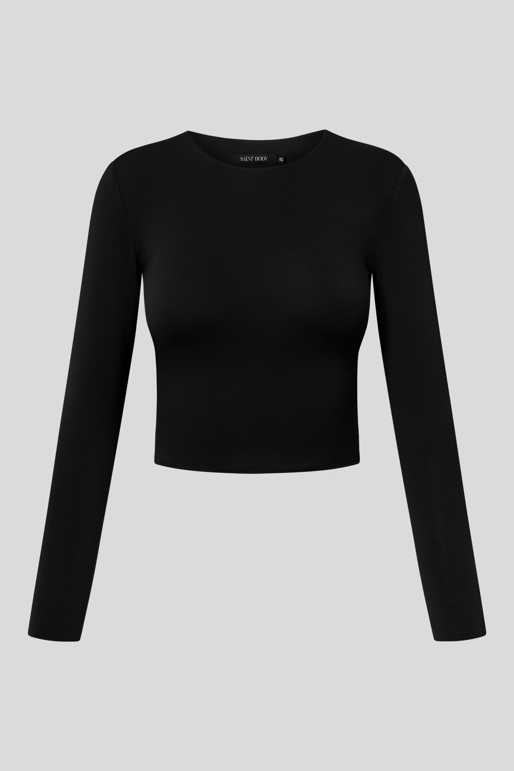 Wiązany Crop Top czarny - obrazek 3
