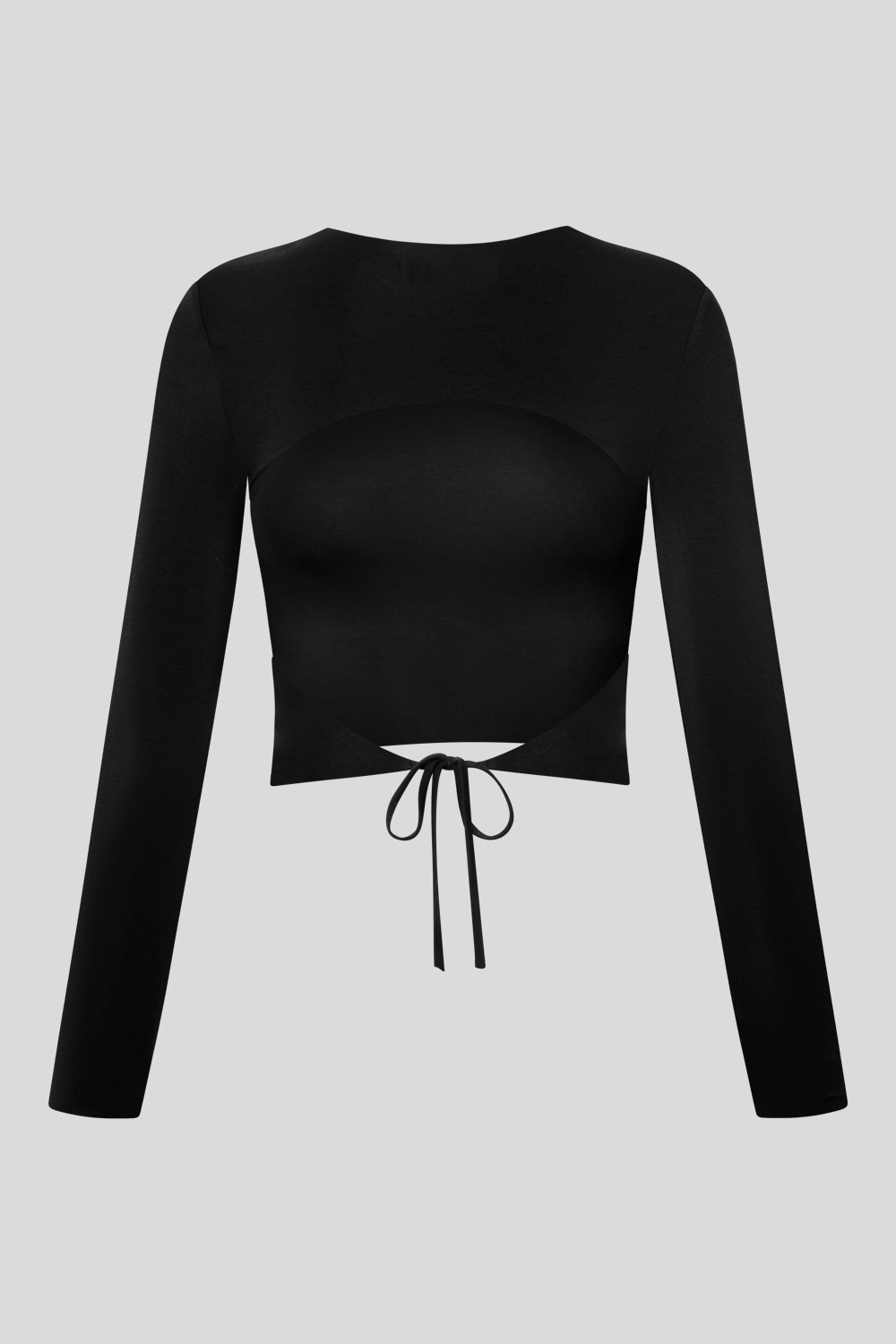 Wiązany Crop Top czarny - obrazek 4