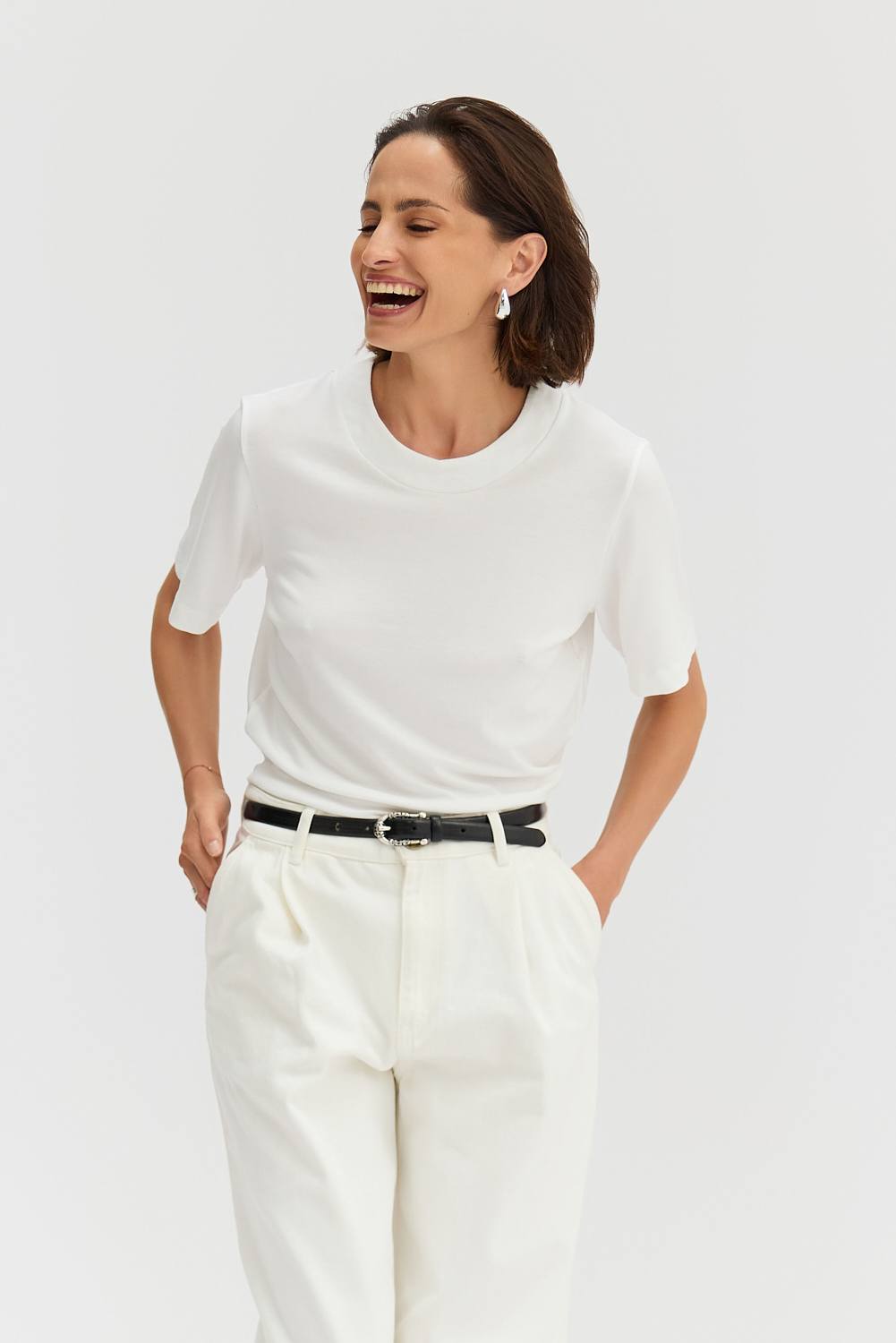 Oversize T-shirt body ecru - obrazek 2