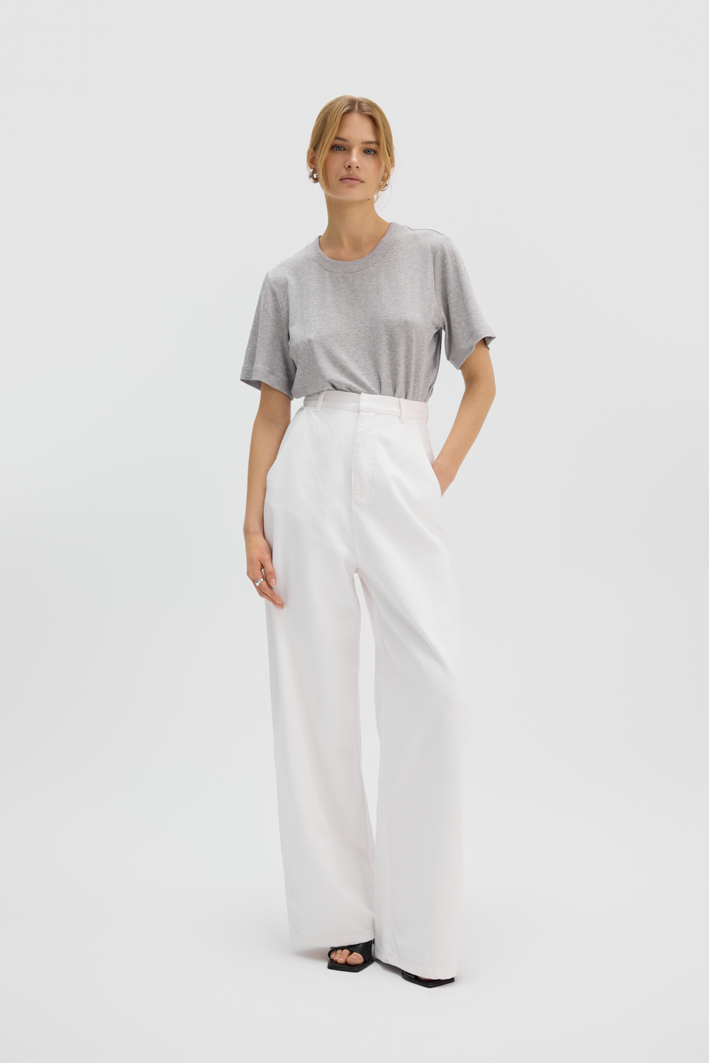Oversize T-shirt body szare - obrazek 3