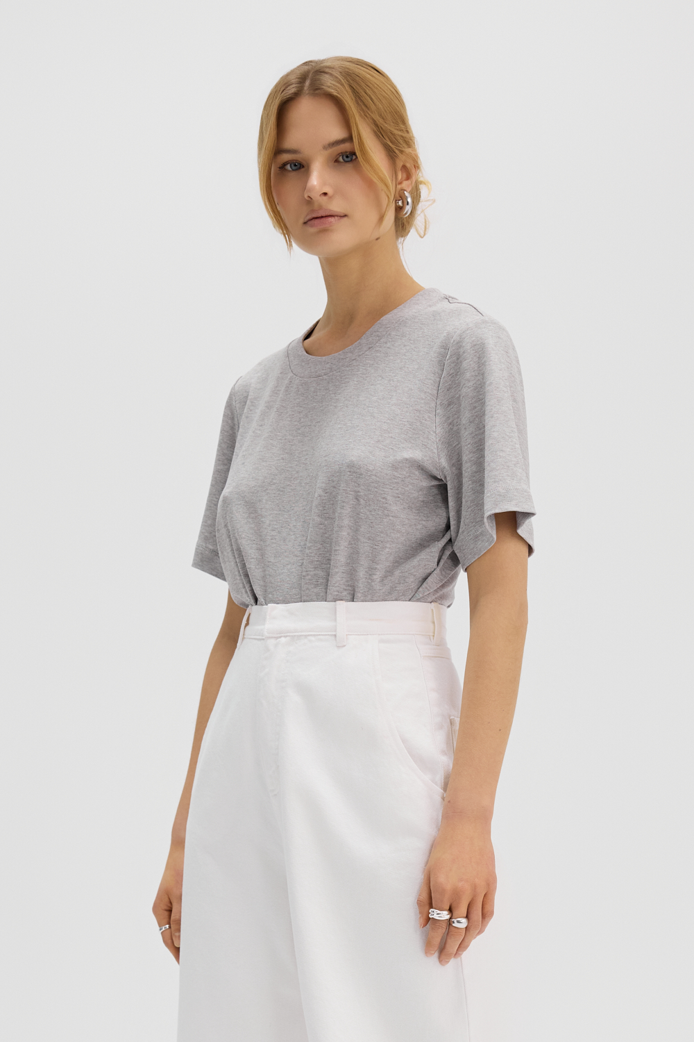 Oversize T-shirt body szare - obrazek 2