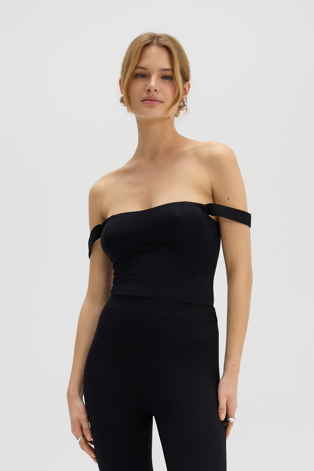 Body bardot czarne