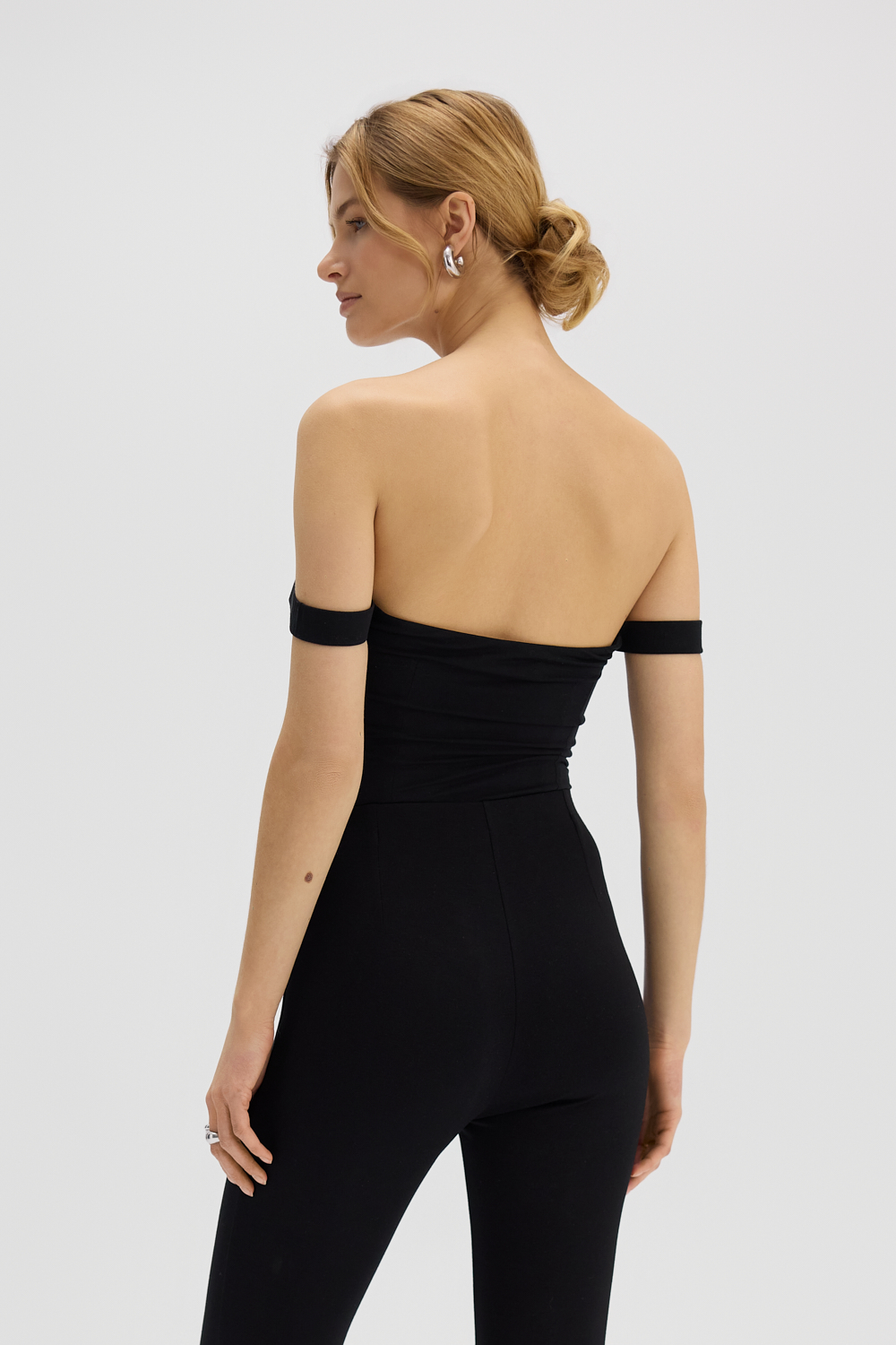 Body bardot czarne - obrazek 2