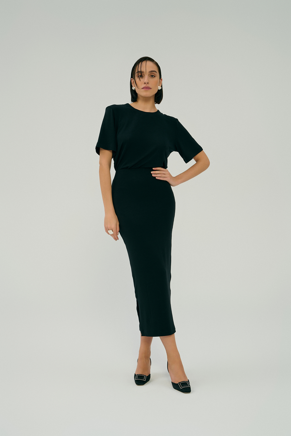 Oversize T-shirt body czarne - obrazek 2