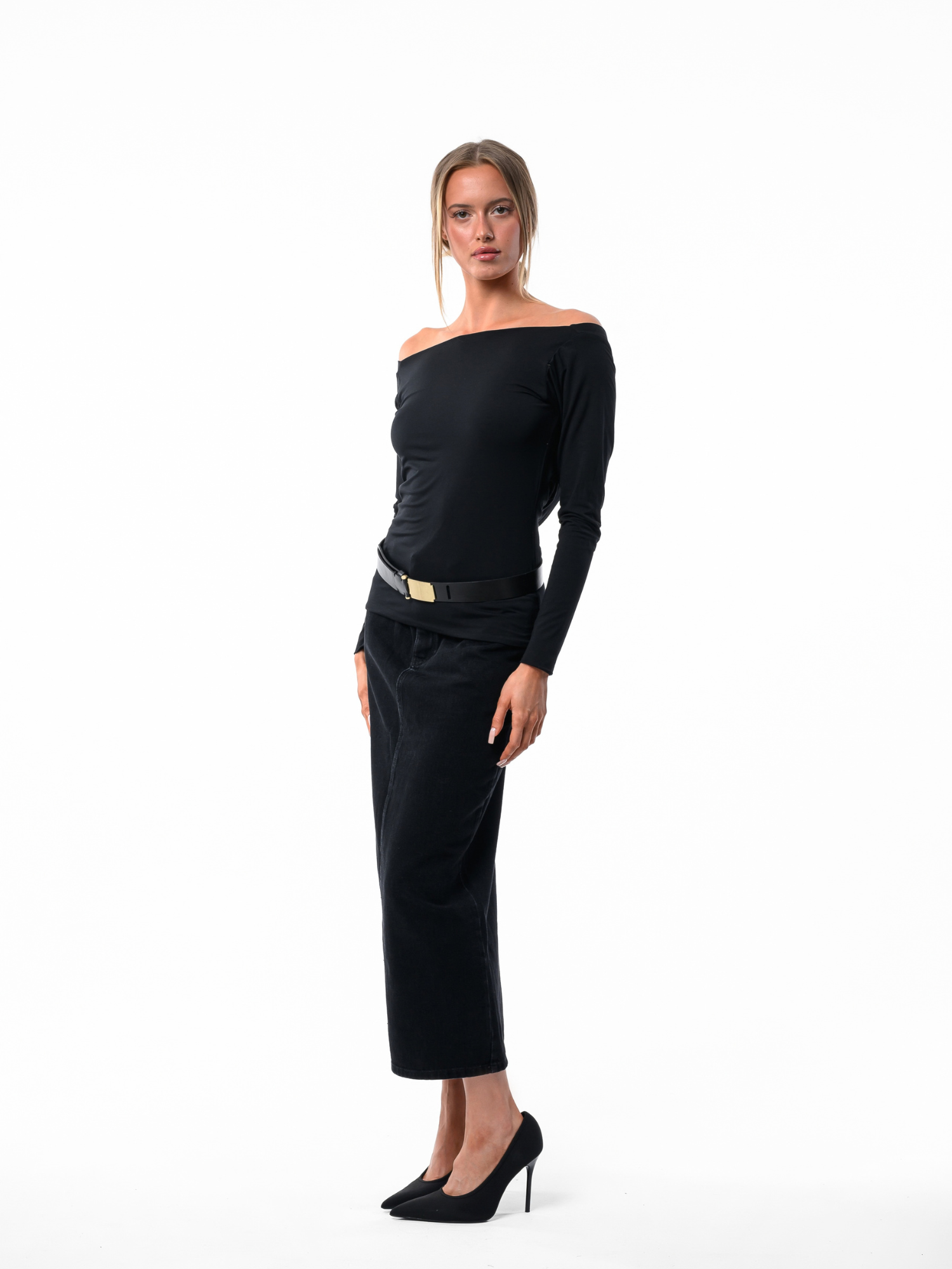 Longsleeve Clara Loose back czarny - obrazek 2